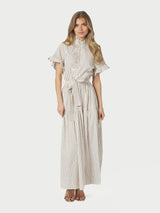 Neo Noir Nellie Wide Stripe Dress 168228 Col.Ivory