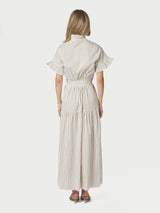 Neo Noir Nellie Wide Stripe Dress 168228 Col.Ivory