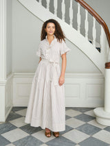 Neo Noir Nellie Wide Stripe Dress 168228 Col.Ivory