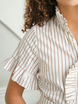 Neo Noir Nellie Wide Stripe Dress 168228 Col.Ivory