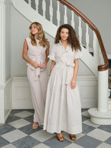 Neo Noir Nellie Wide Stripe Dress 168228 Col.Ivory