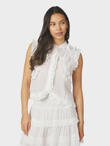Neo Noir Celia Ruffle Top 168323 Col. White