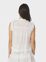 Neo Noir Celia Ruffle Top 168323 Col. White