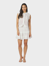 Neo Noir Celia Ruffle Top 168323 Col. White