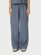 Neo Noir Heifa Emb Stripe Pants 168372 Col. Blue