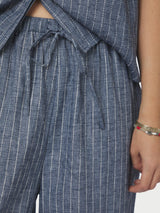 Neo Noir Heifa Emb Stripe Pants 168372 Col. Blue