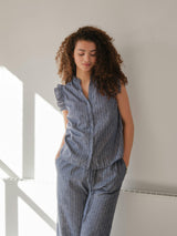 Neo Noir Heifa Emb Stripe Pants 168372 Col. Blue