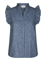 Neo Noir Siona Emb Stripe Top 168373 Col. Blue
