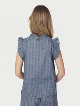 Neo Noir Siona Emb Stripe Top 168373 Col. Blue