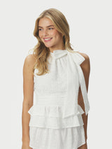 Neo Noir Ansol Emb Top 168429 Col. Off White