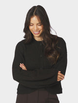 Neo Noir Gio Fluffy Knit Cardigan 168524 Col. Dark brown