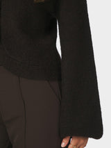Neo Noir Gio Fluffy Knit Cardigan 168524 Col. Dark brown