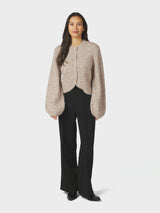 Neo Noir Gio Fluffy Knit Cardigan 168524 Col. Beige melange