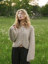 Neo Noir Gio Fluffy Knit Cardigan 168524 Col. Beige melange