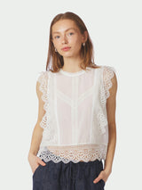 Neo Noir Samia Lace Top 168999 Col. White