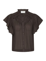 Neo Noir Vinsa S Voile Top 169039 Col. Dark Brown