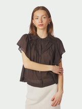 Neo Noir Vinsa S Voile Top 169039 Col. Dark Brown