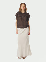 Neo Noir Vinsa S Voile Top 169039 Col. Dark Brown