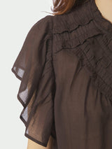 Neo Noir Vinsa S Voile Top 169039 Col. Dark Brown