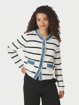 Neo Noir Zelma Stripe Denim Cardigan 169309 Col. 121