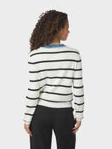 Neo Noir Zelma Stripe Denim Cardigan 169309 Col. 121