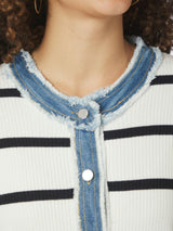 Neo Noir Zelma Stripe Denim Cardigan 169309 Col. 121