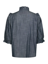 Neo Noir Chacha Chambray Stripe Blouse Col. Blue
