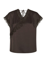 Neo Noir Benera Heavy Sateen Lace Blouse 170061 Col. Dark Brown