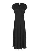 Neo Noir Clarita Drapy Sateen Dress 170554 Col.Black