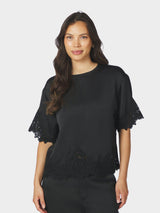 Neo Noir Elle Heavy Sateen Lace Top 170661 Col. black