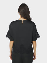 Neo Noir Elle Heavy Sateen Lace Top 170661 Col. black