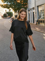 Neo Noir Elle Heavy Sateen Lace Top 170661 Col. black