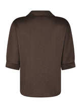 Neo Noir Carm Heavy Sateen Shirt 170699 Col. Dark brown 676