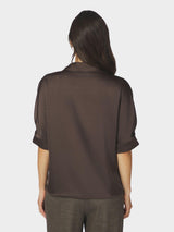Neo Noir Carm Heavy Sateen Shirt 170699 Col. Dark brown 676