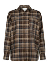 Neo Noir Dalma Flannel Check Shirt 171678 Col. Dark Taupe 811