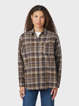 Neo Noir Dalma Flannel Check Shirt 171678 Col. Dark Taupe 811