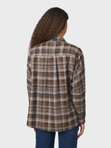 Neo Noir Dalma Flannel Check Shirt 171678 Col. Dark Taupe 811