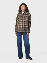 Neo Noir Dalma Flannel Check Shirt 171678 Col. Dark Taupe 811