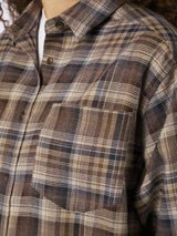 Neo Noir Dalma Flannel Check Shirt 171678 Col. Dark Taupe 811