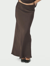 Neo Noir Vicky Heavy Sateen Skirt 159588 Col. Dark Brown