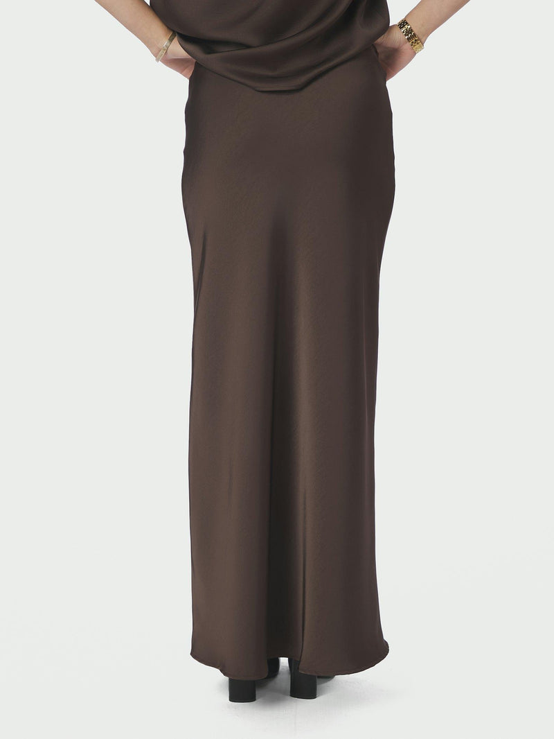Neo Noir Vicky Heavy Sateen Skirt 159588 Col. Dark Brown