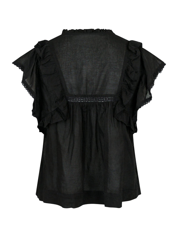 Neo Noir Jayla S Voile Top 159881 Col. Black 100
