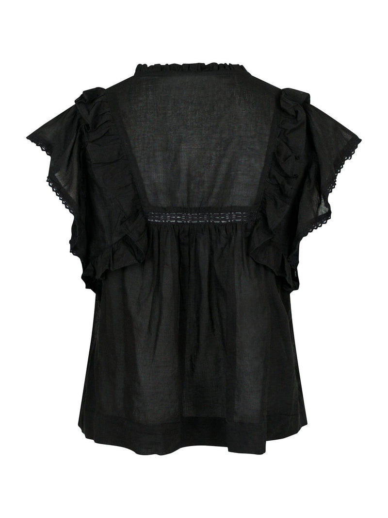 Neo Noir Jayla S Voile Top 159881 Col. Black 100