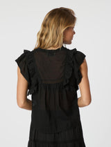 Neo Noir Jayla S Voile Top 159881 Col. Black 100