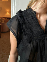 Neo Noir Jayla S Voile Top 159881 Col. Black 100
