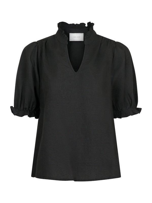 Neo Noir Odesa Linen Blouse 160264 Col. Black 100