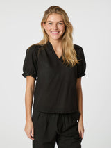 Neo Noir Odesa Linen Blouse 160264 Col. Black 100