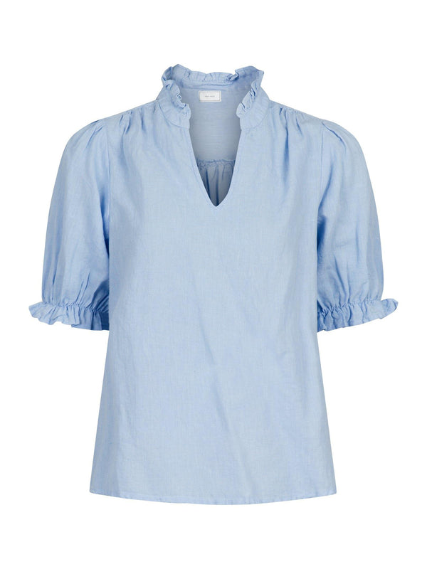 Neo Noir bluse Odesa Linen blouse lyseblå