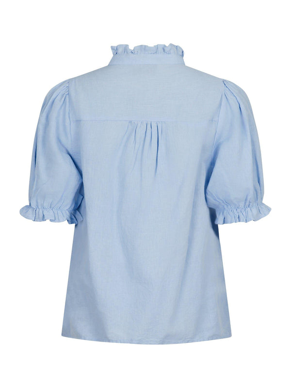 Neo Noir bluse Odesa Linen blouse lyseblå