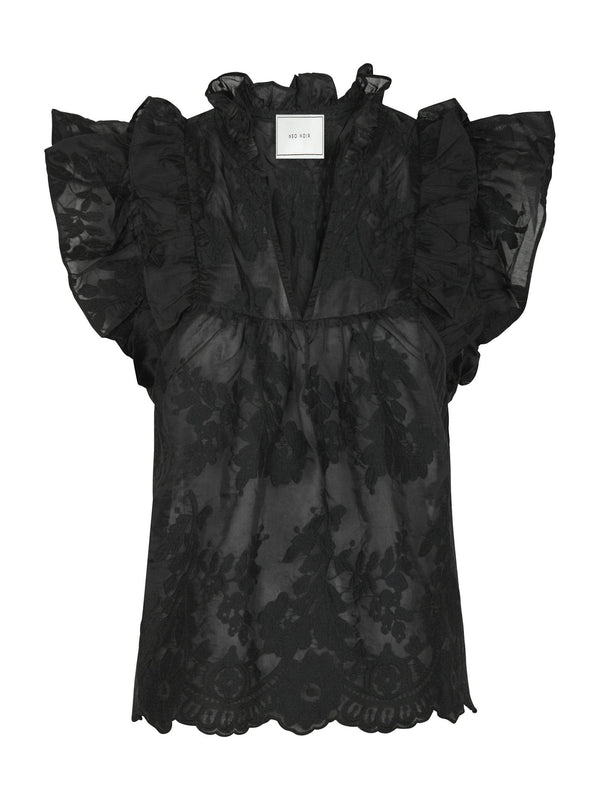 Neo Noir Top Jayla Big Embroidery 163034 Sort 100